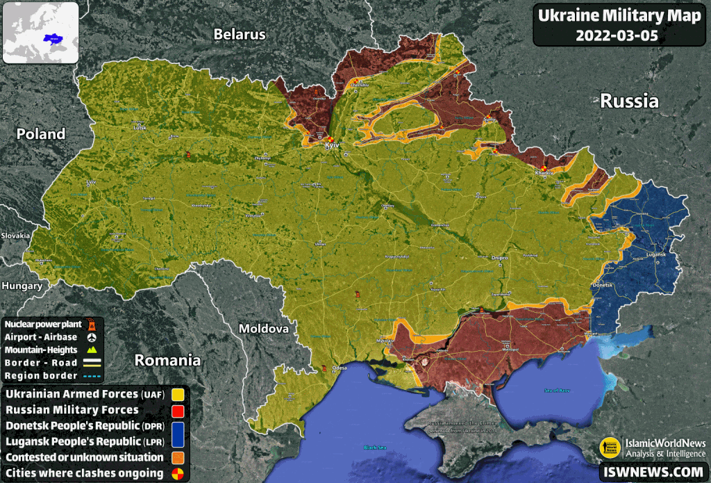 Sytuacja militarna na Ukrainie, 19 marca 2022&nbsp;(iswnews.com)